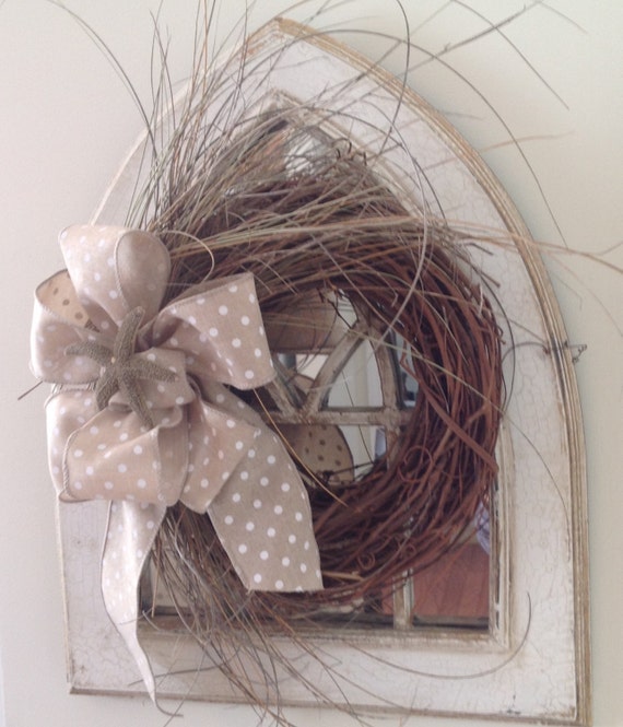 Seagrass Wreath with Polka Dot Bow by MagnoliasGrove on Etsy