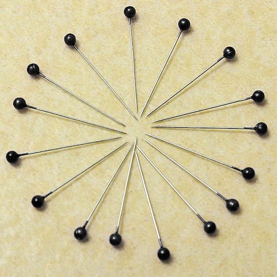 800Pcs Black Round Pearl Head Pins Weddings Corsage Sewing Pin
