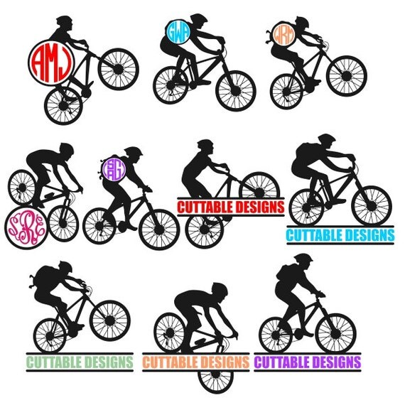 Mountain Bike Bicycle Cuttable Designs SVG DXF EPS use with