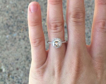 April White Sapphire Ring, April, Birthstone Ring, White Sapphire Birthstone, Sterling Silver, Diamond Ring, Silver, April Gemstone,
