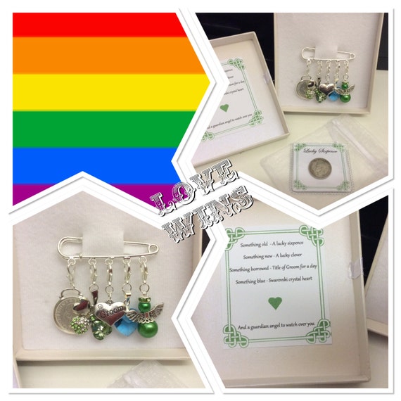 Irish Groom pin, same sex marriage gift. Something old, something new ...