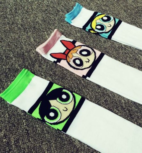 Powerpuff girl socks by cybertrashclothing on Etsy
