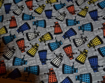 DR WHO DARLEKS Fabric Fat Quarter 100% Cotton Fabric