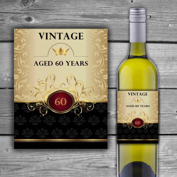 Free Printable 60th Birthday Wine Labels