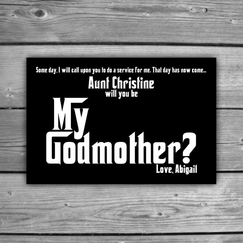 Godmother Card Printable Will You Be My Gomother DIY