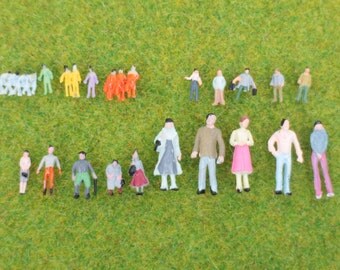 Miniature People Figurine Colored Tiny Person Man Woman Small Kids Little Child Terrarium Decor Moss Terrarium Dollhouse Modeling