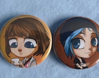Life is Strange buttons - Max and Chloe