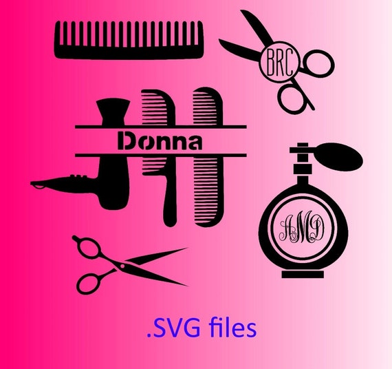 hairdresser monogram frams SVG hair stylist by OhThisDigitalFun