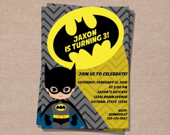 Batman Birthday Invitation - Batman Invitation - Boy Birthday Invitation - Batman Printable Invitation - Kids Invitation