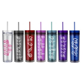 American Sign Language ASL name 16 oz tumbler personalized