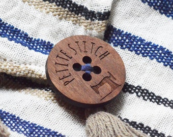 Wood Buttons in Walnut | Personalised Buttons | Wooden Buttons | Custom Buttons | Laser Cut