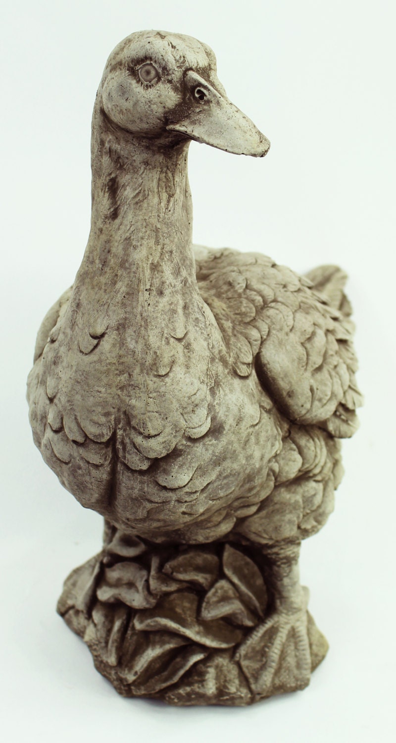 Farmers Duck Concrete Garden Statue Cement Figure Animal Cast
