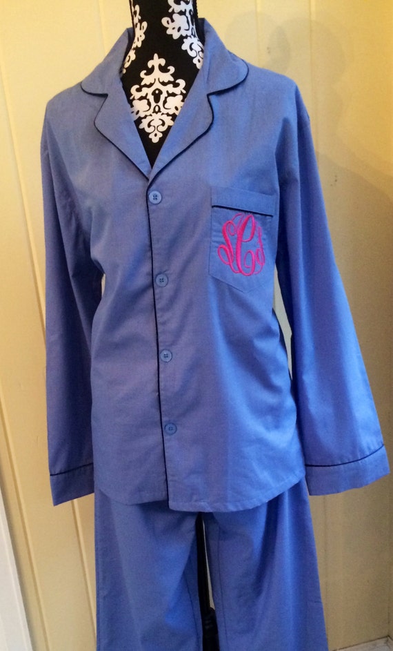Preppy Monogrammed Pajama Set by SFCMonograms on Etsy