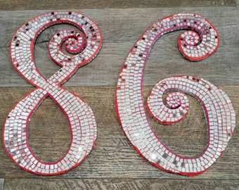 Mosaic Mirror House Numbers in your choice of colour! Funky and Unique, the Perfect Housewarming Gift! SOC20154