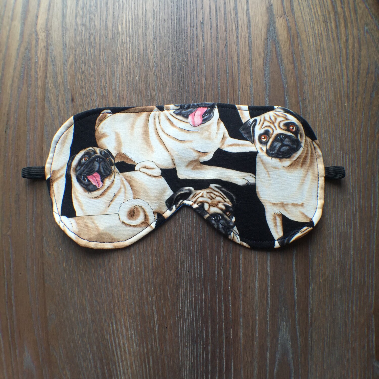 Sleep Mask / Eye Mask / Travel Mask Pug Fabric by OddOtterGifts