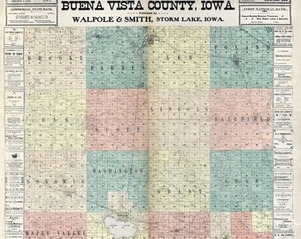 1901 Map of Buena Vista County Iowa