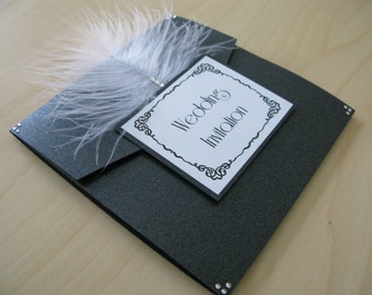 Hollywood Glamour Pocketfold Wedding Invitation