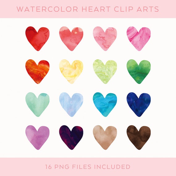 watercolor heart clipart - photo #45