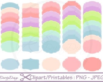 Frames Set Clipart Stitched Labels, Clip Art set Frames, Labels, Stitched Frames Watercolor, Scrapbook Frames, Digital Clipart Frames Tag