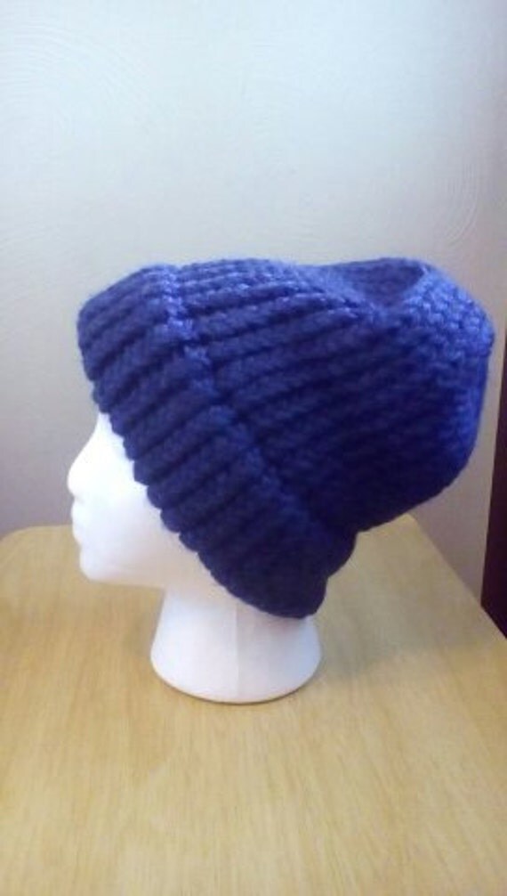 navy winter hat unisex winter hat men's by Purplecatzcrochet