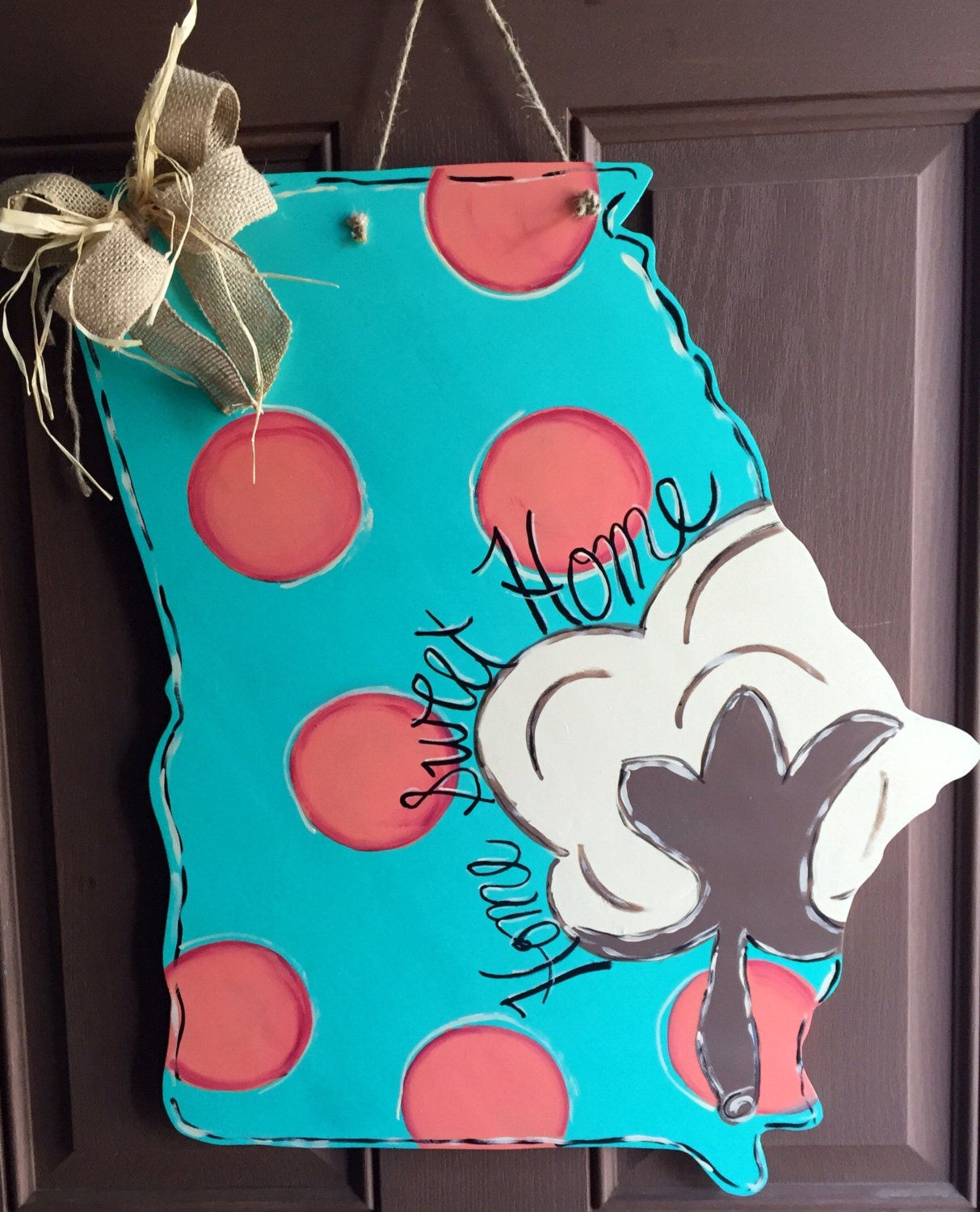 Cute Home Sweet Home state door hanger