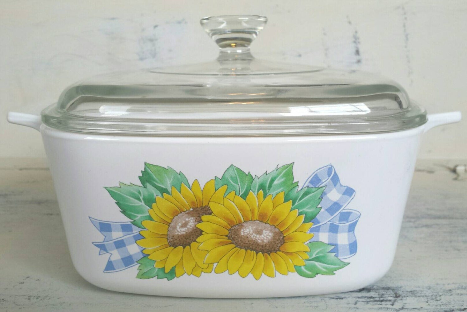 Vintage Corningware A1.5 L Sunflower Casserole Baking Dish