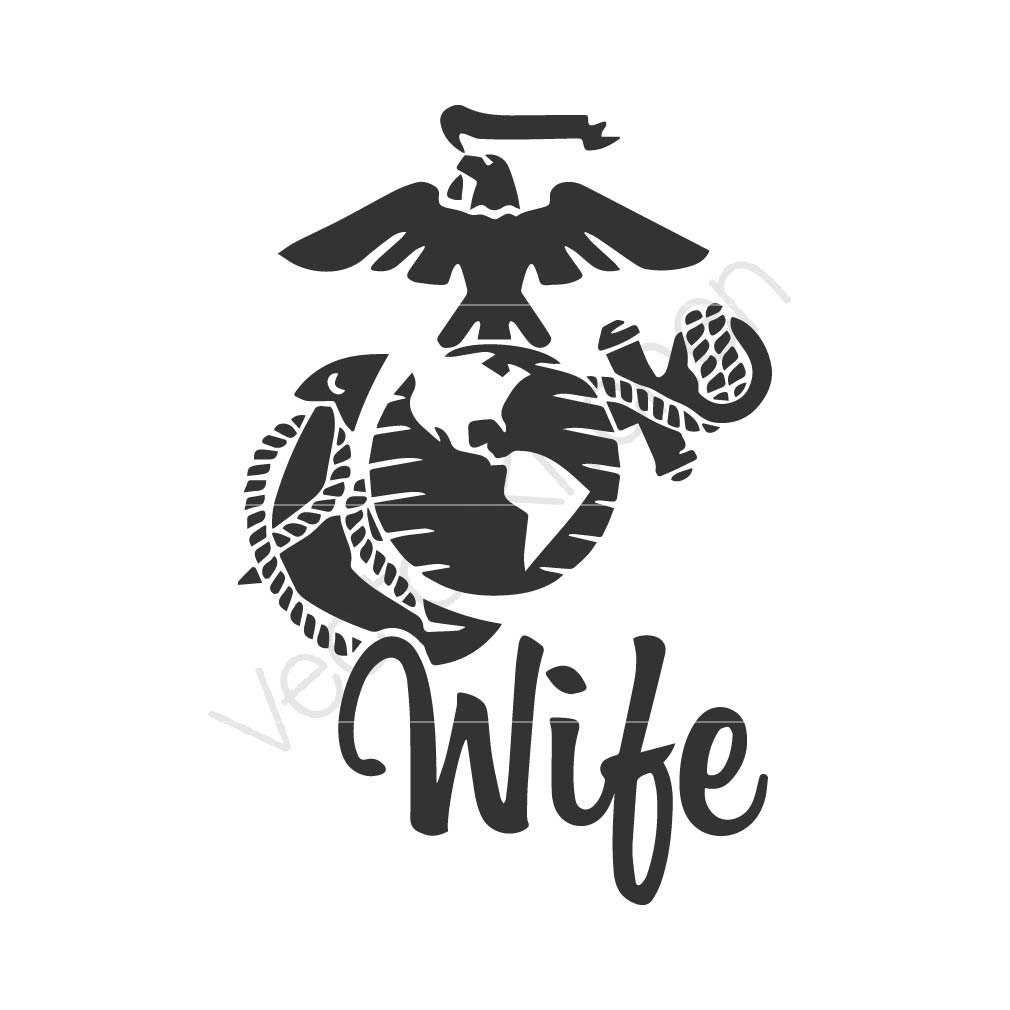 Download Marine Wife Cutting Template SVG EPS Silhouette DIY Cricut