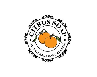 customizable fruit logo, skincare logo, elegant logo, bath beauty logo, juice logo, beauty seal, customizable logo, personalized logo