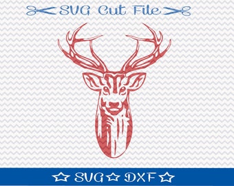 Deer Head SVG File / SVG Cut file for Silhouette / Buck SVG / Antlers / Animal svg / Deer Hunting Cut File / Deer svg