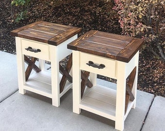 Nightstands (pair), Real Drawers. Custom pick colors.