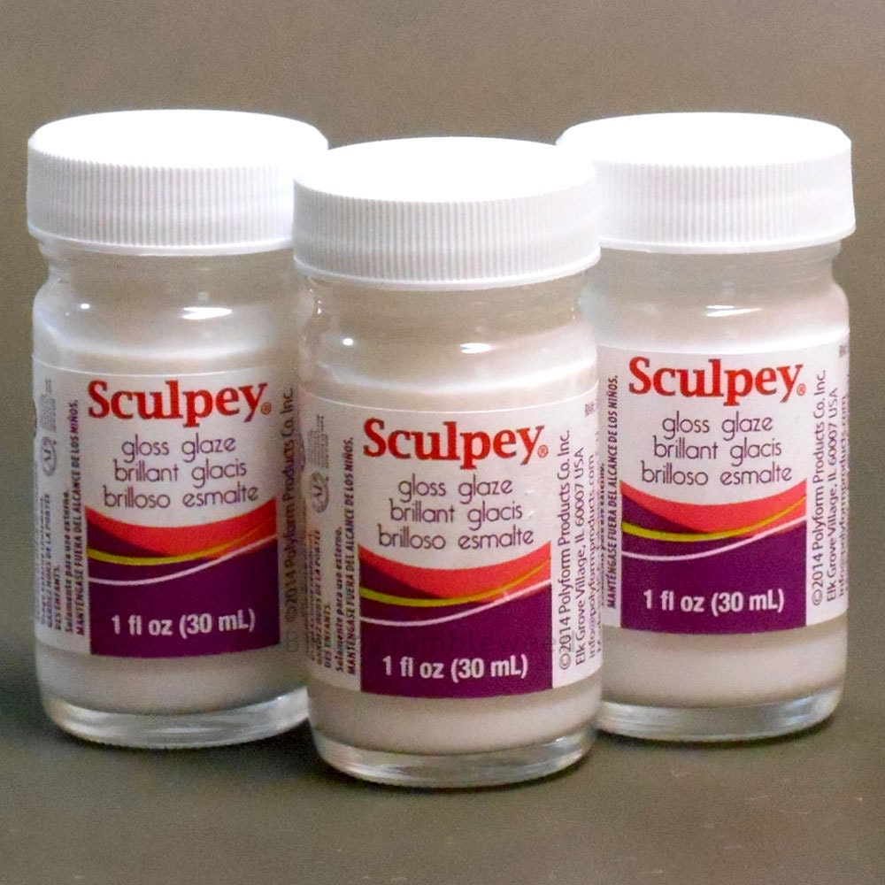 SCULPEY clear gloss glaze 1 oz bottle polymer clay art craft