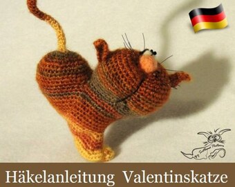 028DE Häkelanleitung - Valentinskatze Amigurumi Pdf Pertseva Etsy