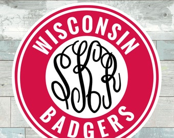 University of Wisconsin Badgers Monogram Frame Cutting Files in Svg, Eps, Dxf, Png for Cricut & Silhouette | Badgers Vector