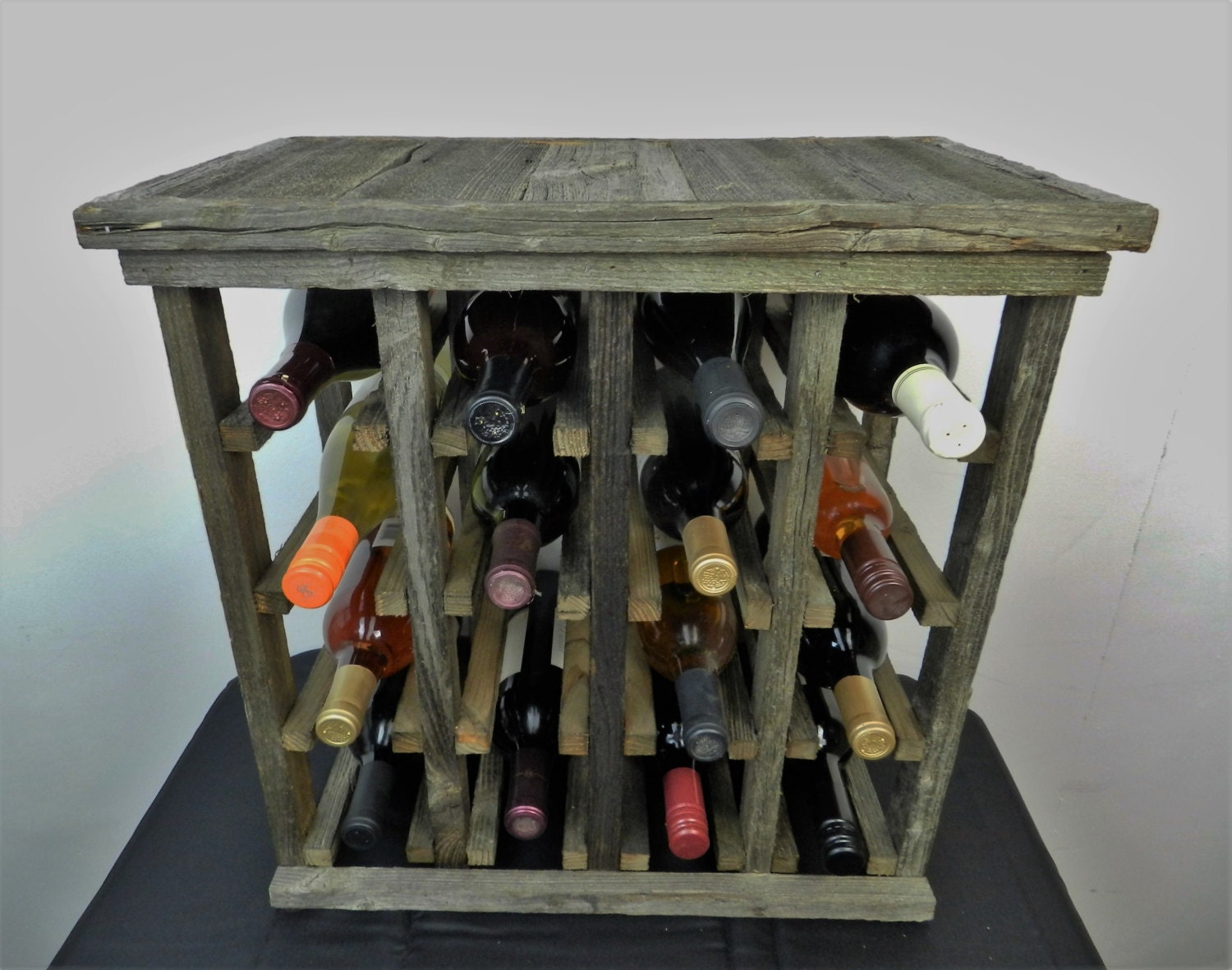 Free Standing Rustic Wine Rack Made of Historic Pennsylvania