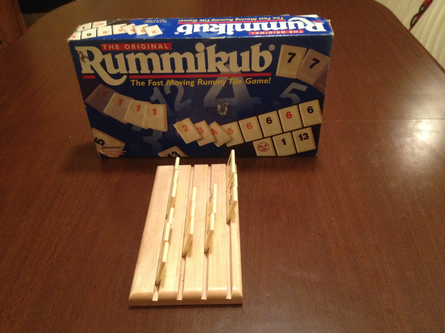 Set of 4 Handcrafted Rummikub Tile Holder Rack Set of 4