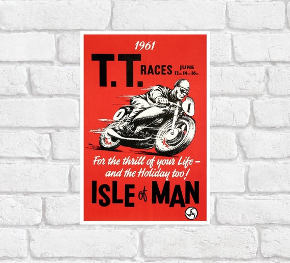 Vintage 1960's Isle of Man TT Motorbike Racing by AndysPrintsUK