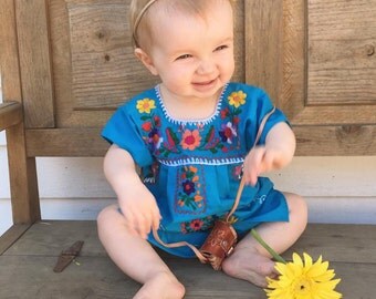 1-2T Handmade Embroidered Mexican toddler dress