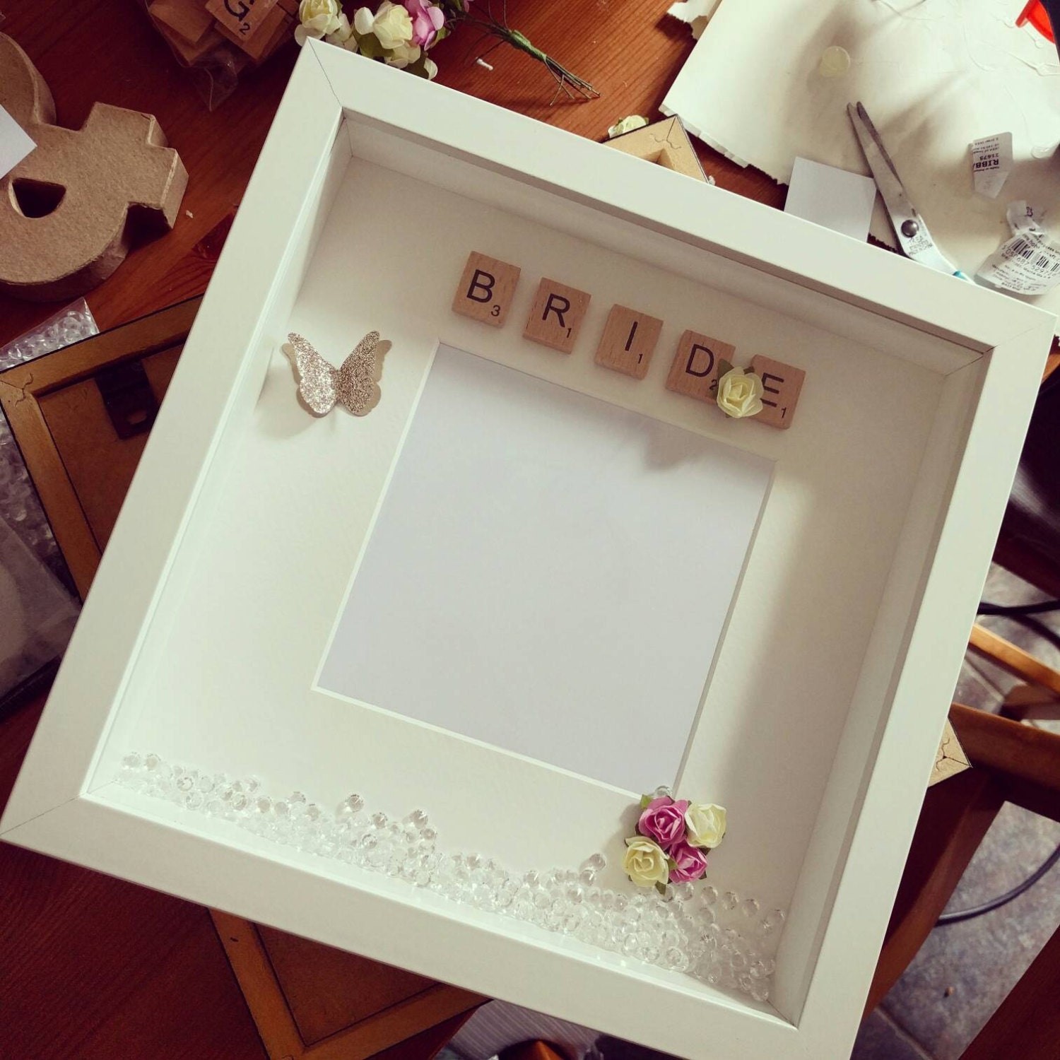 Handmade bride Wedding 3D box frame bespoke and custom