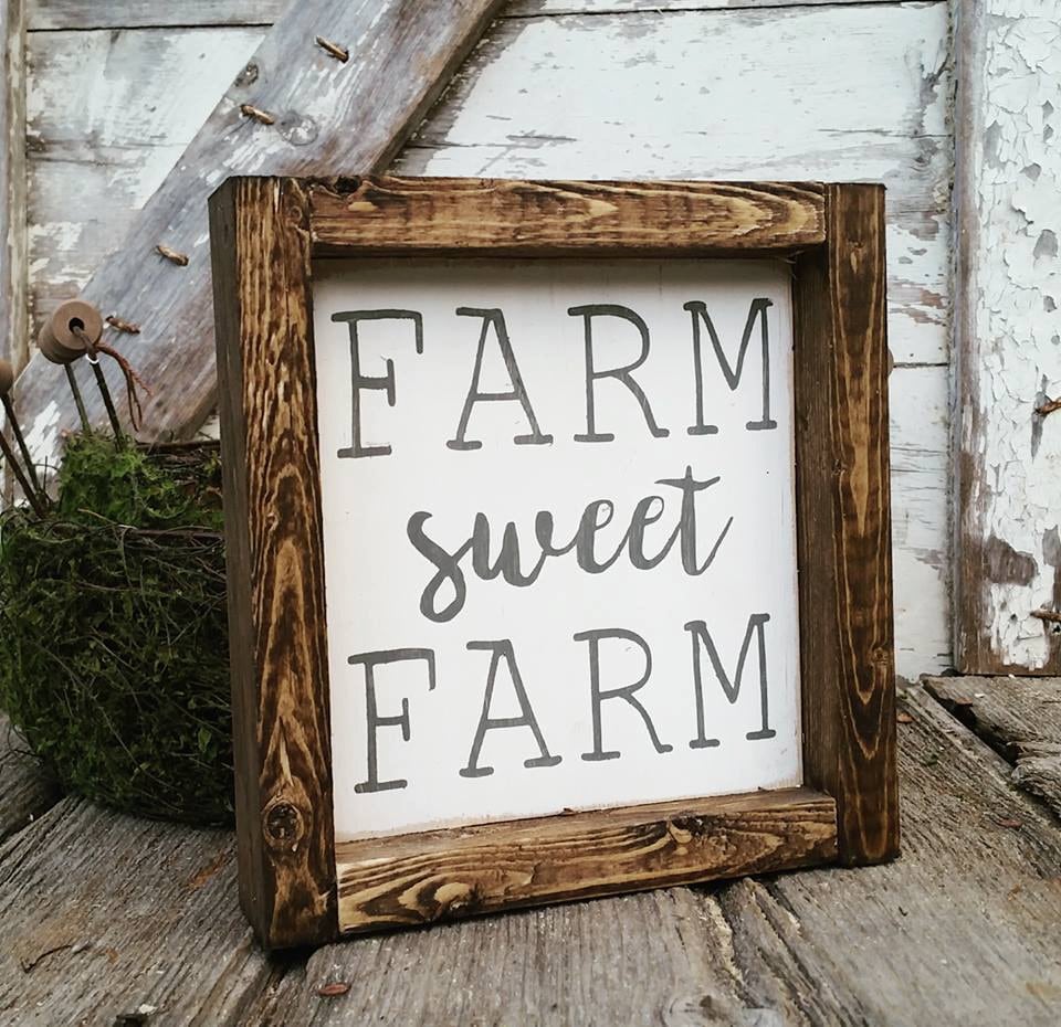 Farmhouse Sign Farm Sweet Farm Sign Farmhouse Decor