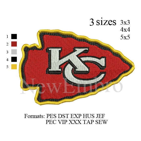 Kansas City Chiefs Logo embroidery Design Football by NewEmbro