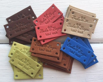 Leather Labels - Custom Leather Labels - Personalized Leather Labels - Handmade labels - Labels for Knitted Items - Labels for crochet items