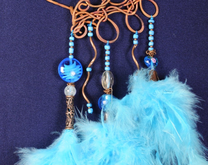 Dreamcatcher Valentine Blue 2 (dreamcatcher) blue dreamcatcher home decor gift idea copper dream catchers handmade gift