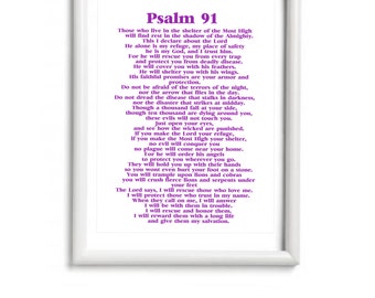 Psalm 91 Poster Huge A1 Psalm 91 Print Wallart Bible Art Etsy