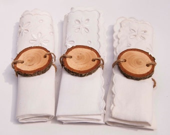 Napkin Holders for Linen Napkins, Woodslice Napkin Rings, Wedding Napkin Holders, Wedding Napkin Rings, Christmas Napkin Holders