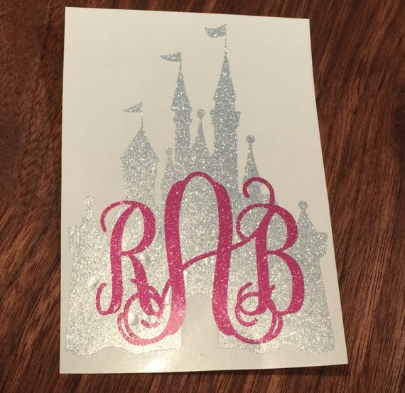 Disney Castle Monogram Decal Cinderella by RusticPeachDesigns