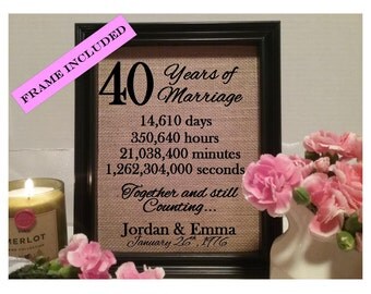 40 Years of marriage, 40th wedding anniversary, 40 years of marriage, 40 year anniversary gift, 40 years of marriage, gift 40th anniversary