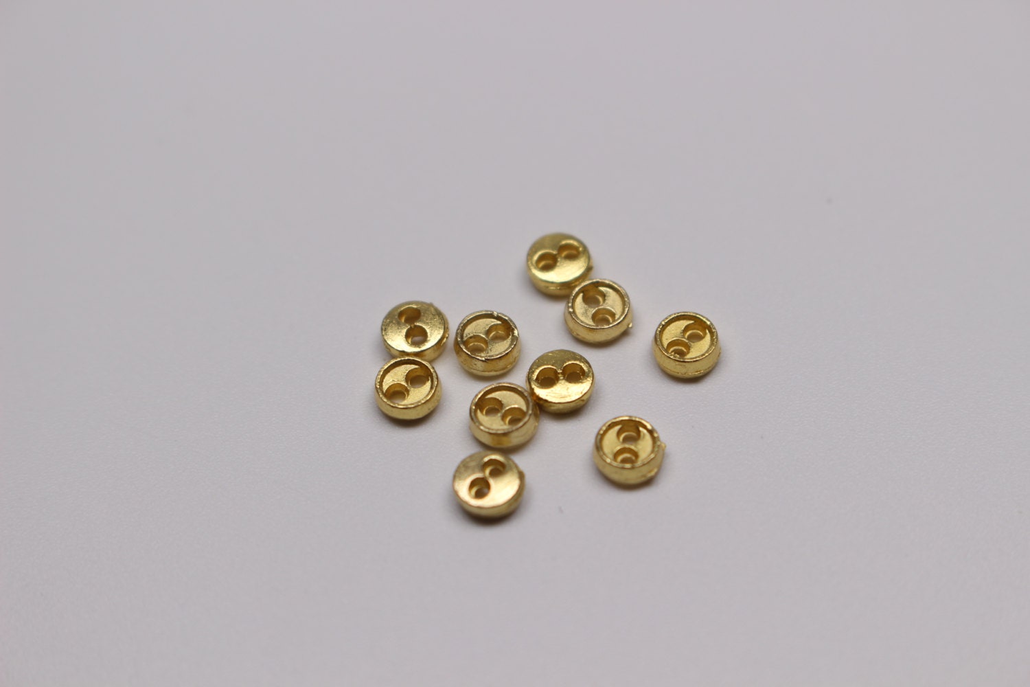 B019C Gold Mini 4mm Doll Buttons Sewing Craft Doll Clothes