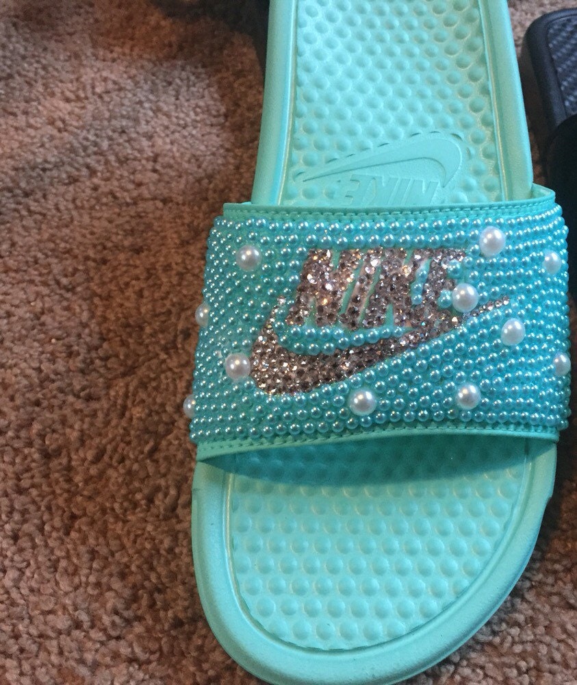 Bling Nike Slides with Swarokski Crystals