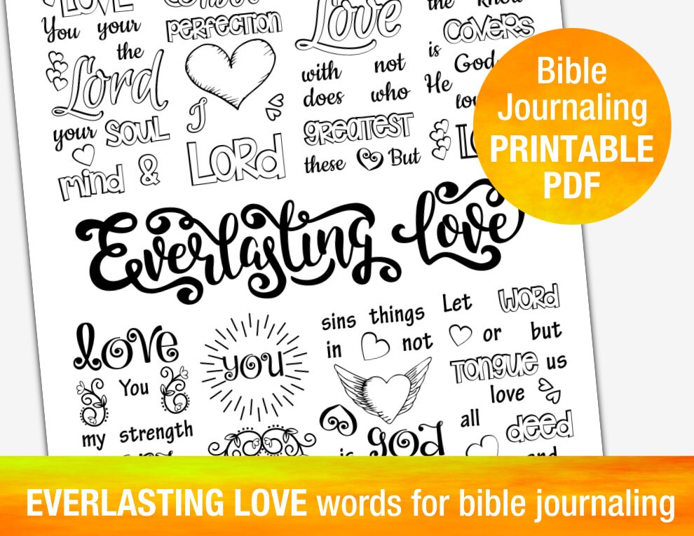 verse of list faith about bible journaling EVERLASTING LOVE TEMPLATES for printable bible