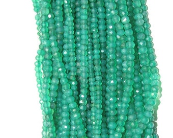 Natural Green Onyx Faceted Rondel beads 3X4mm Approx 13.5"inch New Arrival Wholesale price